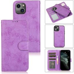 Mobigear Wallet iPhone 15 Hoesje Uitneembare 2in1 Bookcase Portemonnee - Paars