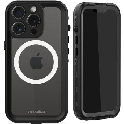 Mobilize Waterproof iPhone 15 Pro Waterdicht MagSafe Hoesje Hardcase Backcover - Zwart