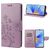 Mobigear Flowers OPPO A17 Hoesje Bookcase Portemonnee - Paars