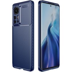 Mobigear Racing Xiaomi 12 Pro Hoesje Flexibel TPU Backcover - Blauw