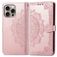 Mobigear Mandala iPhone 16 Hoesje Bookcase Portemonnee - Roségoud