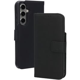 Mobiparts Wallet Samsung Galaxy S24 FE MagSafe Hoesje Echt Leer Bookcase Portemonnee - Zwart