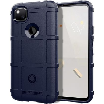 Mobigear Rugged Shield Google Pixel 4a Hoesje Flexibel TPU Backcover Shockproof - Blauw