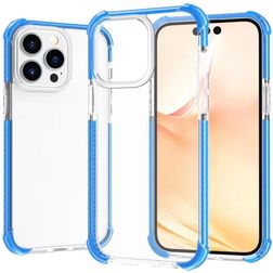 Mobigear Full Bumper iPhone 14 Pro Max Hoesje Hardcase Backcover Shockproof - Transparant / Blauw