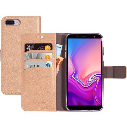 Mobiparts Saffiano Wallet Samsung Galaxy J6 (2018) Hoesje Bookcase Portemonnee - Copper