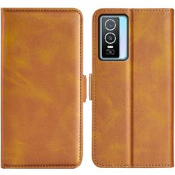 Mobigear Slim Magnet Vivo Y76 Hoesje Bookcase Portemonnee - Cognac