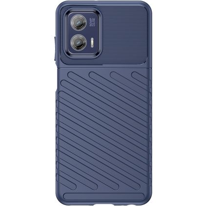 Mobigear Groove Motorola Moto G73 5G Hoesje Flexibel TPU Backcover - Blauw