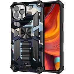 Mobigear Armor Stand iPhone 13 Pro Hoesje Hardcase Backcover Shockproof met Standaard - Marineblauw