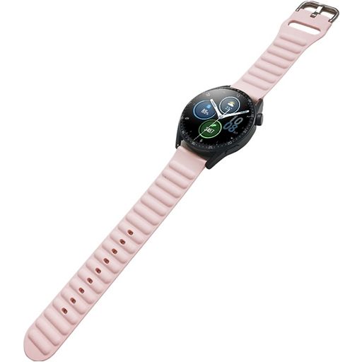Mobigear Bumpy Siliconen Smartwatch Bandje Gespsluiting - Universeel 22 mm connector - Roze