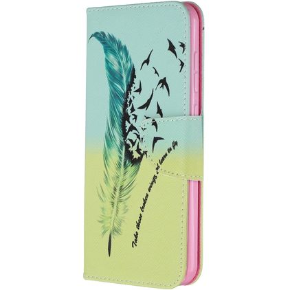 Mobigear Design Nokia 2.3 Hoesje Bookcase Portemonnee - Veren