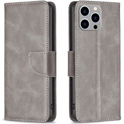 Mobigear Excellent iPhone 15 Pro Max Hoesje Bookcase Portemonnee - Grijs