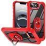 Mobigear Crystal Ring iPhone 16e Hoesje Hardcase Backcover met Ringhouder - Rood