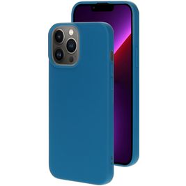 Mobiparts iPhone 13 Pro Max Siliconen Hoesje Backcover - Blueberry Blue Mobiparts iPhone 13 Pro Max Siliconen Hoesje Backcover - Blueberry Blue