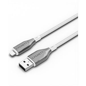 Cygnett Armoured Braided USB-A naar Apple Lightning Kabel 1 Meter - Wit