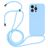Mobigear Lanyard iPhone 15 Pro Siliconen Hoesje met koord - Blauw