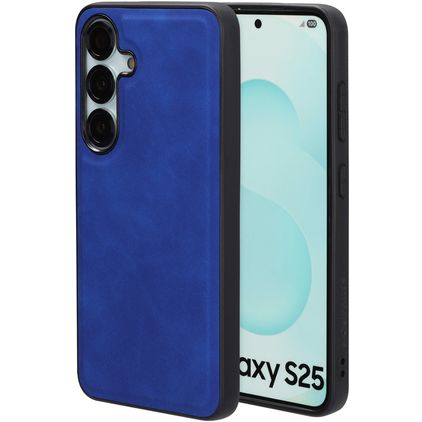 Mobiparts Classic Samsung Galaxy S25 MagSafe Hoesje TPU,Kunstleer Backcover - Sapphire Blue