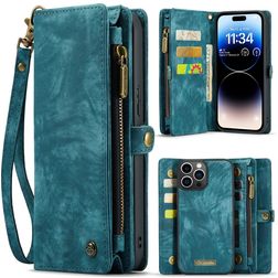 Caseme 008 iPhone 15 Pro Max Hoesje Uitneembare 2in1 Bookcase Portemonnee - Blauw