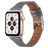 Mobigear Napoli Leren Apple Watch Bandje Gespsluiting - 49/46/45/44 mm - Grijs