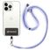 Mobigear Lanyard Universeel Verstelbaar Telefoonkoord - Wit / Blauw / Paars