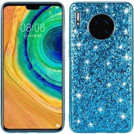 Mobigear Glitter Huawei Mate 30 Hoesje Hardcase Backcover - Blauw