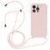 Mobigear Lanyard iPhone 14 Pro Max Siliconen Hoesje met koord - Sand Pink