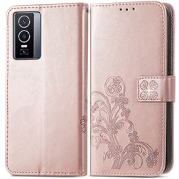 Mobigear Clover Vivo Y76 Hoesje Bookcase Portemonnee - Roségoud