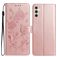 Mobigear Flowers Samsung Galaxy A17 Hoesje Bookcase Portemonnee - Roségoud