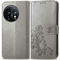 Mobigear Clover OnePlus 11 Hoesje Bookcase Portemonnee - Grijs