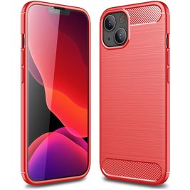 Mobigear Brushed Slim iPhone 13 Mini Hoesje Flexibel TPU Backcover - Rood