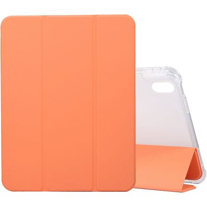 Mobigear Tri-Fold Gel iPad 11 (2025) Hoes TPU,Kunstleer Bookcase + Stylus Houder - Oranje