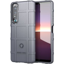 Mobigear Rugged Shield Sony Xperia 1 III Hoesje Flexibel TPU Backcover Shockproof - Grijs