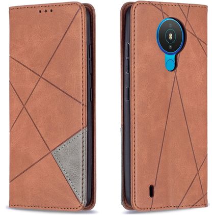 Mobigear Rhombus Slim Nokia 1.4 Hoesje Bookcase - Cognac
