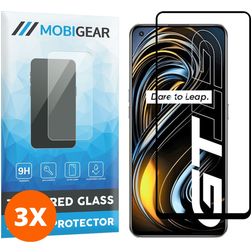 Mobigear Premium Realme GT Glazen Screenprotector - Case Friendly - Zwart (3-Pack)