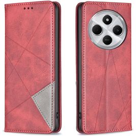 Mobigear Rhombus Slim Xiaomi Redmi 14C Hoesje Bookcase - Rood