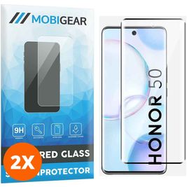 Mobigear Premium HONOR 50 Glazen Screenprotector - Case Friendly - Zwart (2-Pack)