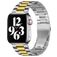 Mobigear Antwerp Stalen Apple Watch Bandje Vouwsluiting - 42/41/40/38 mm - Goud / Zilver