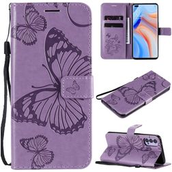 Mobigear Butterfly OPPO Reno 4 Hoesje Bookcase Portemonnee - Paars