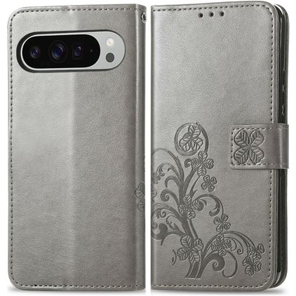 Mobigear Clover Google Pixel 9 Pro XL Hoesje Bookcase Portemonnee - Grijs