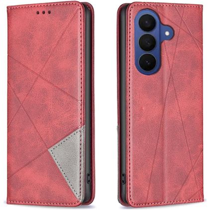Mobigear Rhombus Slim Samsung Galaxy S26 FE Hoesje Bookcase - Rood