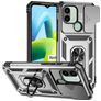 Mobigear Armor Ring Cam Slide Xiaomi Redmi A1 4G Hoesje Hardcase Backcover Shockproof met Ringhouder en Camera Slider - Zilver