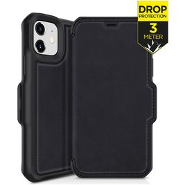 ITSkins HybridFolio iPhone 12 Mini Hoesje Echt Leer Bookcase - Zwart