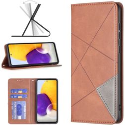 Mobigear Rhombus Slim Samsung Galaxy A73 Hoesje Bookcase - Bruin