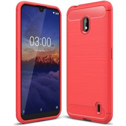 Mobigear Brushed Slim Nokia 2.2 Hoesje Flexibel TPU Backcover - Rood