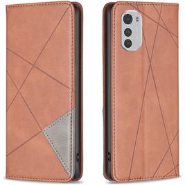 Mobigear Rhombus Slim Motorola Moto E32s Hoesje Bookcase - Bruin