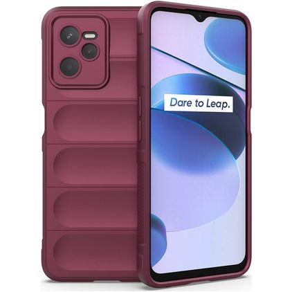 Mobigear Bumpy Realme C35 Hoesje Flexibel TPU Backcover - Bordeaux Rood