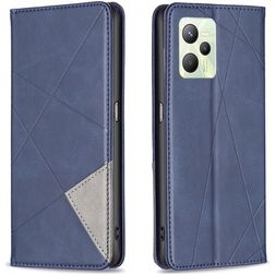 Mobigear Rhombus Slim Realme C35 Hoesje Bookcase - Blauw