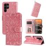 Mobigear Sunflower Samsung Galaxy S23 Ultra Hoesje Bookcase Portemonnee - Roze