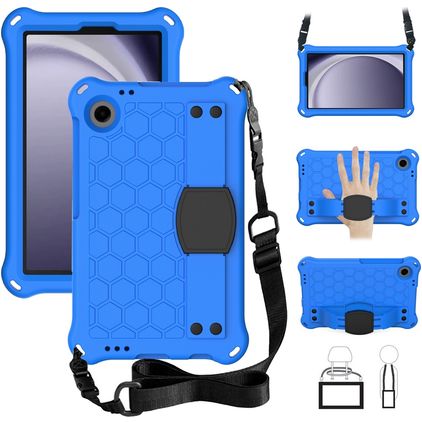 Mobigear HexStrap Samsung Galaxy Tab A11 Hoes EVA-schuim Backcover + Schouderband - Blauw