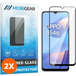 Mobigear Premium OPPO A54s Glazen Screenprotector - Case Friendly - Zwart (2-Pack)