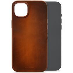 Mobilize Premium iPhone 15 Plus MagSafe Hoesje Echt Leer Backcover - Burned Cognac